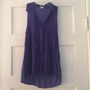 Splendid Purple Collared Tank