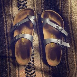 Metallic blue Birkenstocks