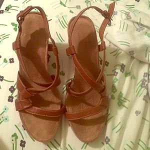 Tan/ Brown Merona Wedges Size 10