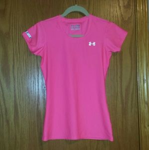 Under Armour fitted active top. Hot pink