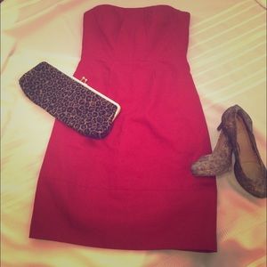 JCrew Erica Dress in Red Cotton Cady
