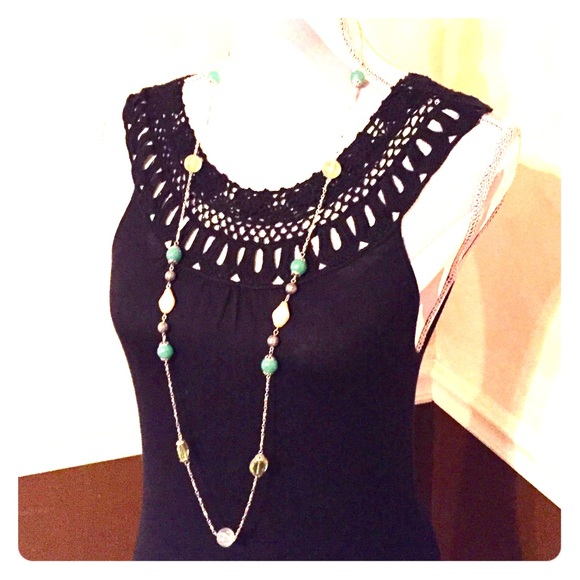 BCBGMaxAzria black crochet detailed top dress
