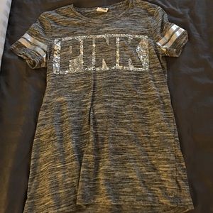 PINK by Victoria secret grey sequin top XS