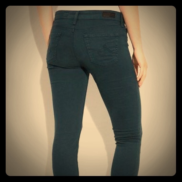 AG The Stilt cigarette jeans in Teal