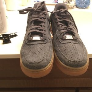 Gray Nike Air Force 1's