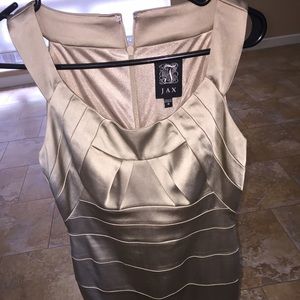 Tan silk dress