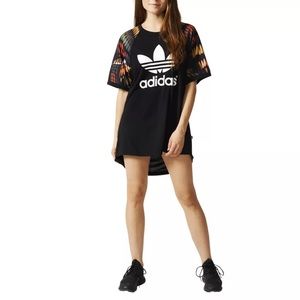 Adidas Dress Cutout-- Black Multi-Color Dress