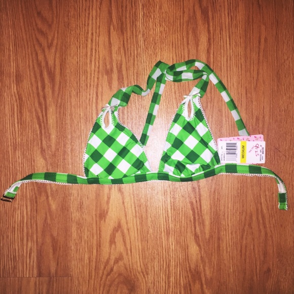 Betsey Johnson Green Plaid Bikini