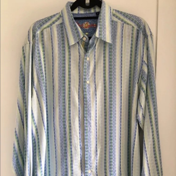 Robert Graham Men's XL Stripped Long Sleeve Shirt - Picture 3 of 4