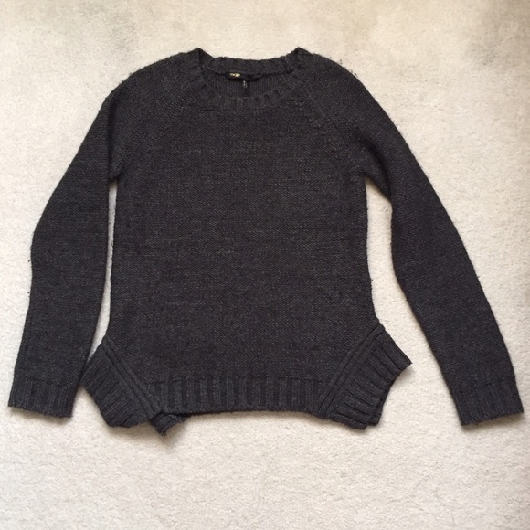 Maje Steel Gray Wool Sweater