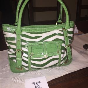 Antonio Melani Green Animal Print Purse
