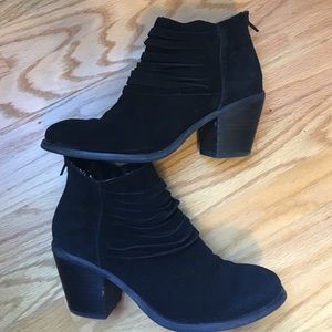 Black suede booties