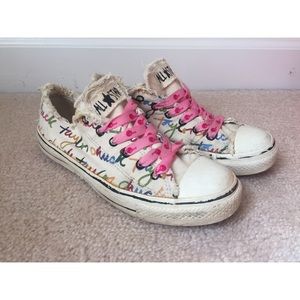 White Script Converse All Stars • Size 7