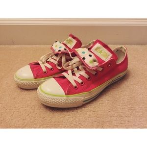 Pink Double-Tongue Converse All Stars • Size 7