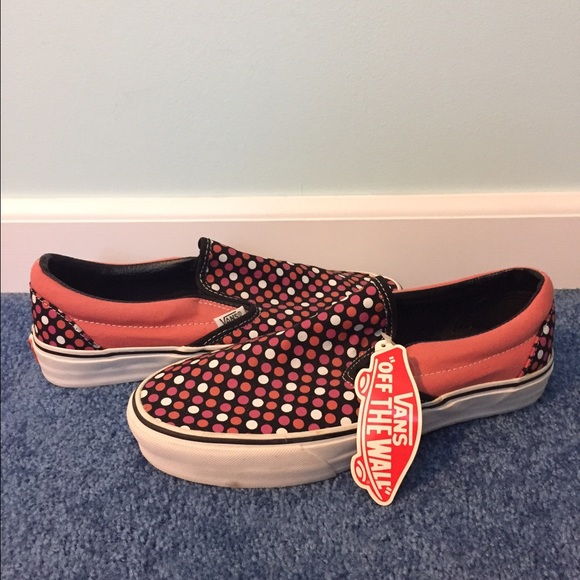 NWT vans polka dot slip ons