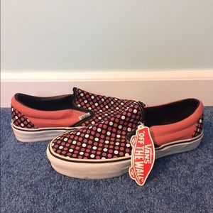 NWT vans polka dot slip ons