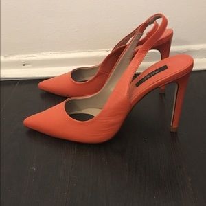 Zara orange sling backs size 39 - worn once!