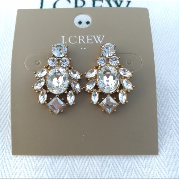 NWT J Crew Crystal Cluster Earrings - Picture 2 of 3
