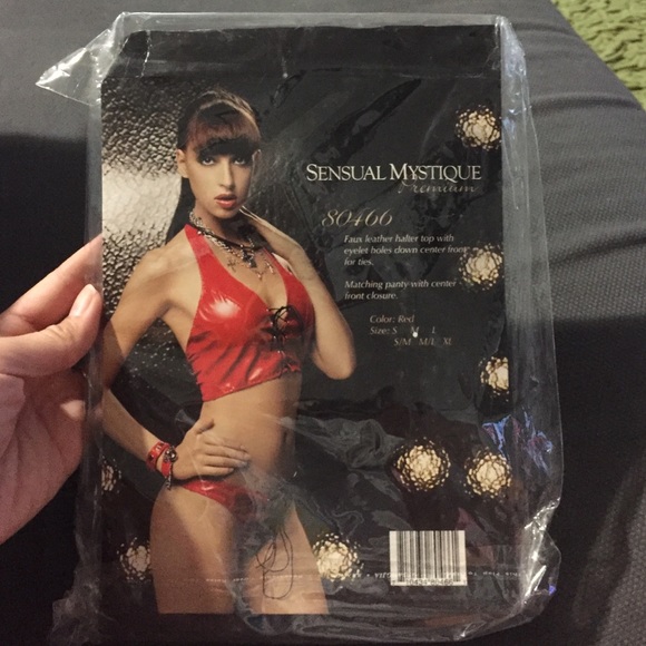 Sensual Mystique - Faux leather halter top & panty