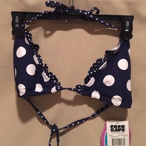 NWT Navy and White Polka Dot Bikini
