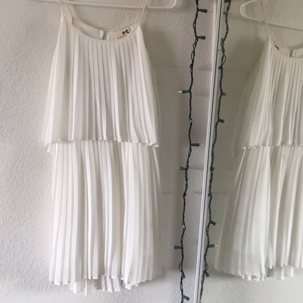 White pleated dress