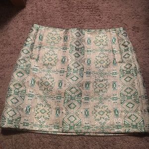 Metallic green, gold, and cream J. Crew skirt