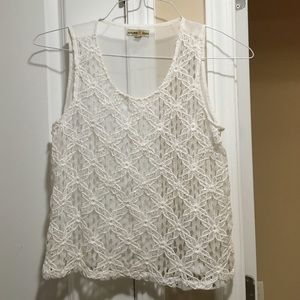 Sheer/lace white blouse