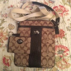 Brand new Coach Signature Crossbody bag and wallet