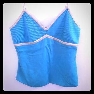 Diane Von Furstenburg turquoise silk tank - S