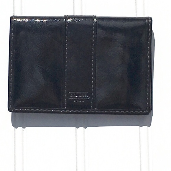Coach Black Patent Leather ID Card Case