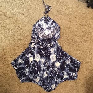 Blue and white tye dye romper