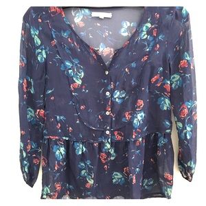 Madewell chiffon floral blouse - XS