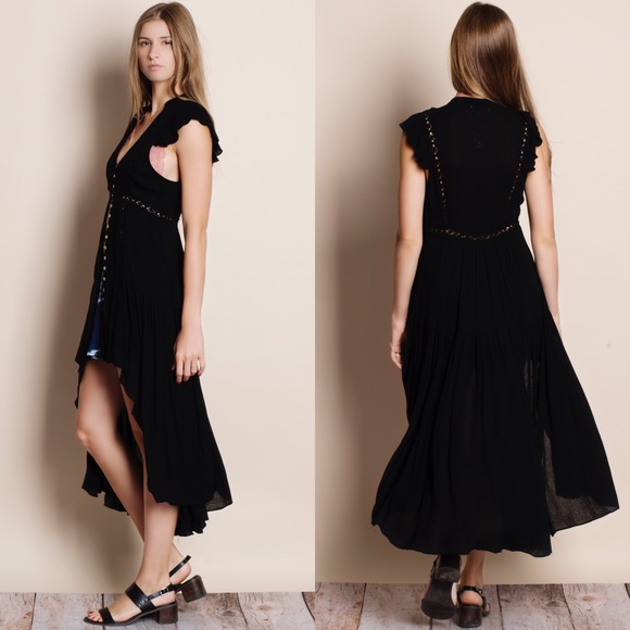 NBF ❤️ Flutter Sleeve Button Up Maxi Top / Dress - Picture 3 of 4