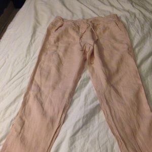 Ann Taylor Loft Drawstring Linen Pants