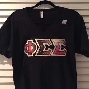 Phi Sig galaxy stitched letter shirt