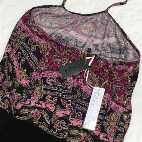NWT BUFFALO David Bitton Drapey HALTER TOP S - Picture 4 of 4
