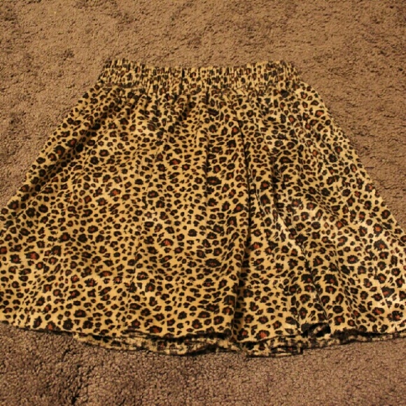 Leopard Velvet Flare Skirt