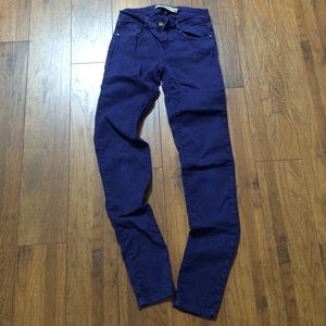 Zara Trafaluc dark purple skinny jeans