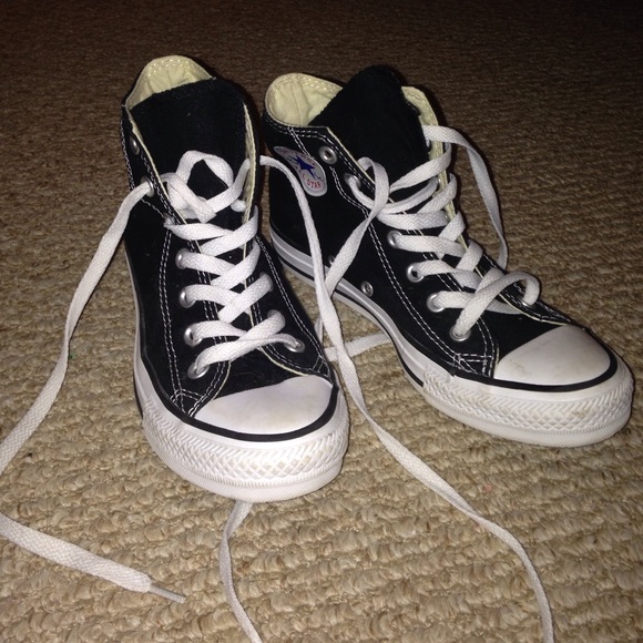 Black high top converse Chuck Taylor's