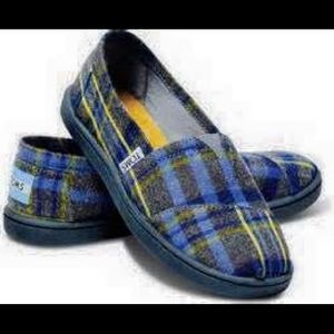 Boys Kids Blue Plaid Toms Shows