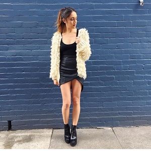 LF Asymmetrical Leather Skirt