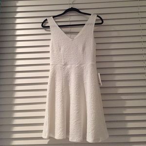 White fit and flare dress