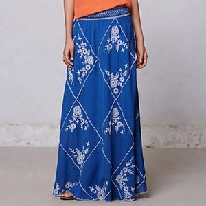 Anthropologie Ping Embroidered Maxi Skirt - SP