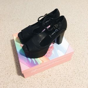 Jeffrey Campbell Foxy-Wood Black Size 10