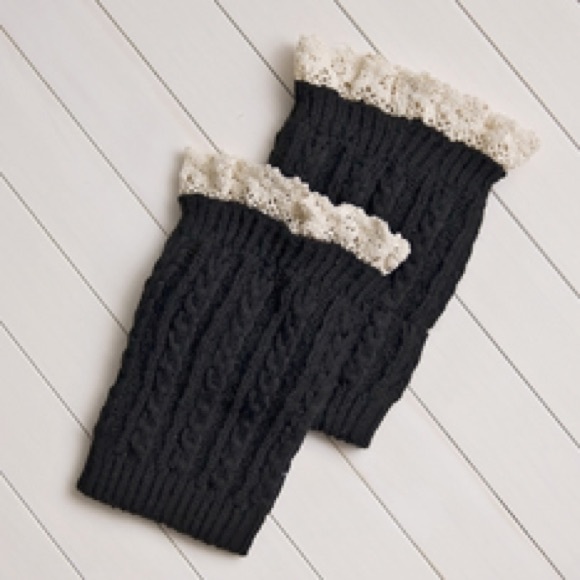Black laced Boot cuffs - Picture 2 of 4