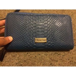 Deux Lux blue leather wallet