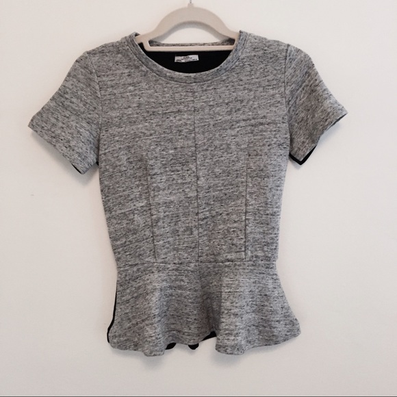 Zara Contrast Peplum Top
