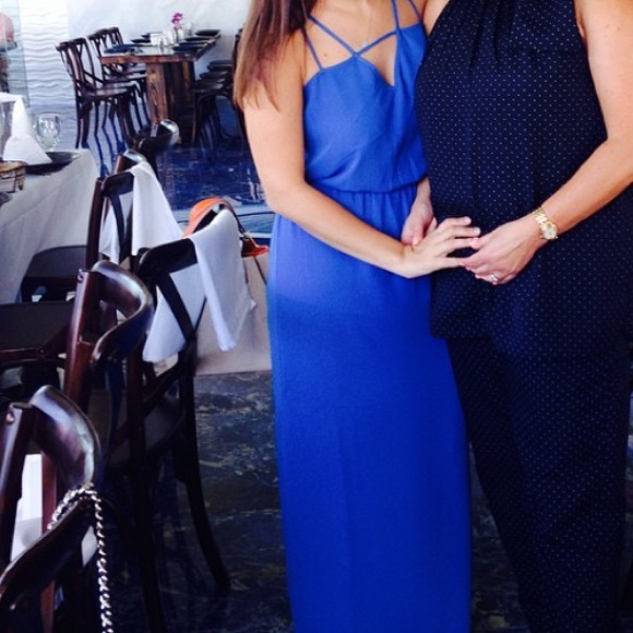 Blue maxi dress.