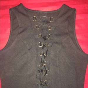 Black lace up style bodysuit