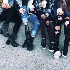 LF black denim jeans